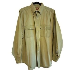 Walls Ranch Wear Mens Work Shirt XL Green Button Down Long Sleeve Western Cowboy